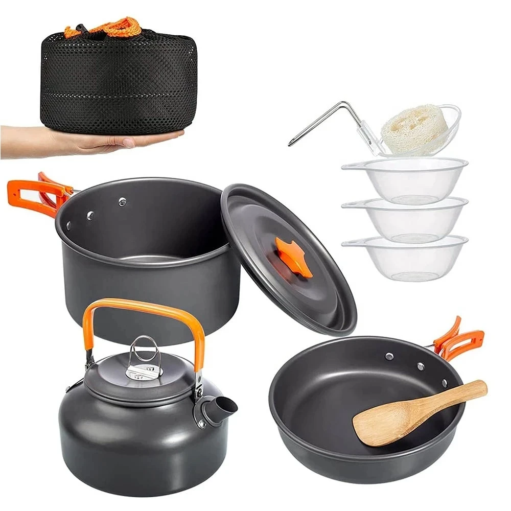 Camping Cooking Set 2 Person - Camping Cookware Kit Outdoor Cooking Set