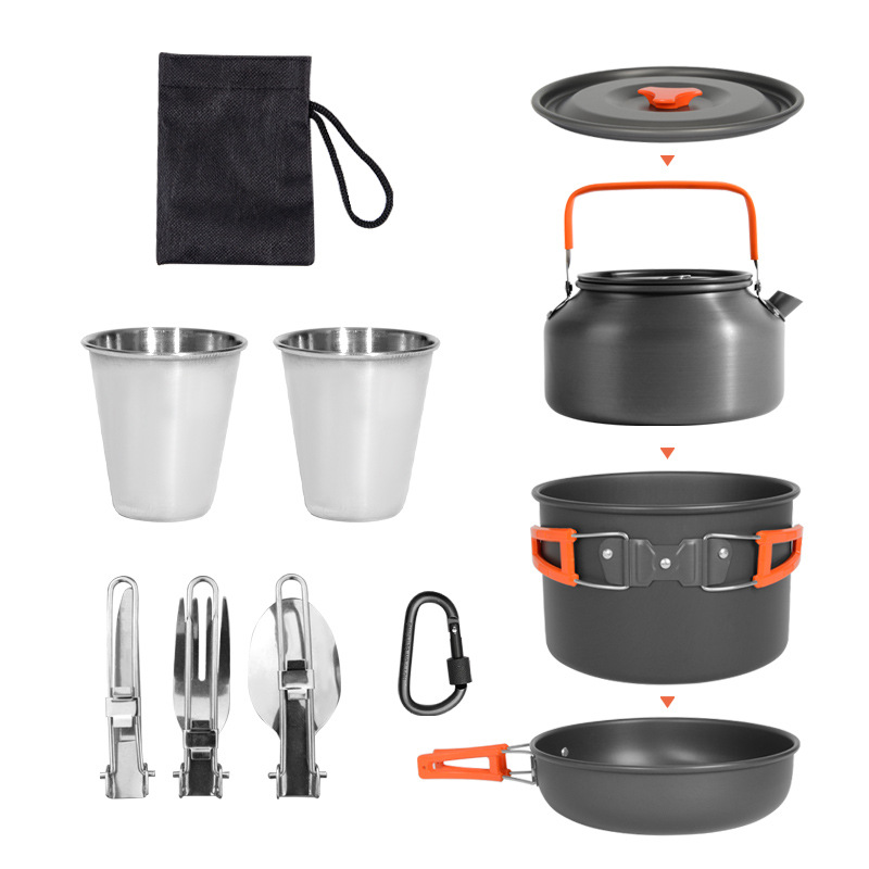 Camping Cooking Set 2 Person - Outdoor Camping Cookware Set 2‑3 Person