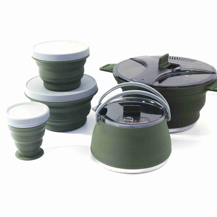 Folding Pot Set Portable Compa - đánh giá và giá Camping Cooking Set Compact