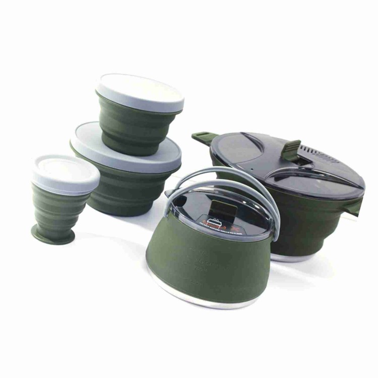 Folding Pot Set Portable Compa - đánh giá và giá Camping Cooking Set Compact