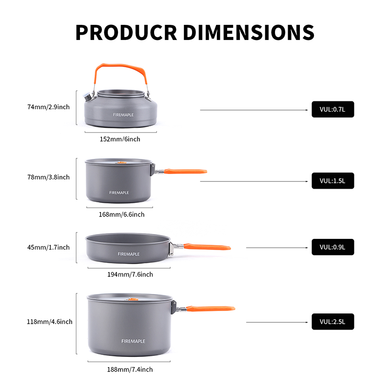 Fire Maple 4-5 Person Cookware - đánh giá và giá Camping Cooking Set 2 Person