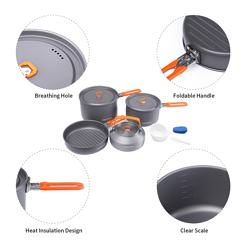 Fire Maple 4-5 Person Cookware - đánh giá và giá Camping Cooking Set 2 Person
