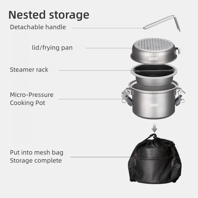 BISINNA Micro Pressure Cooker  - đánh giá và giá Camping Cooking Set 2 Person