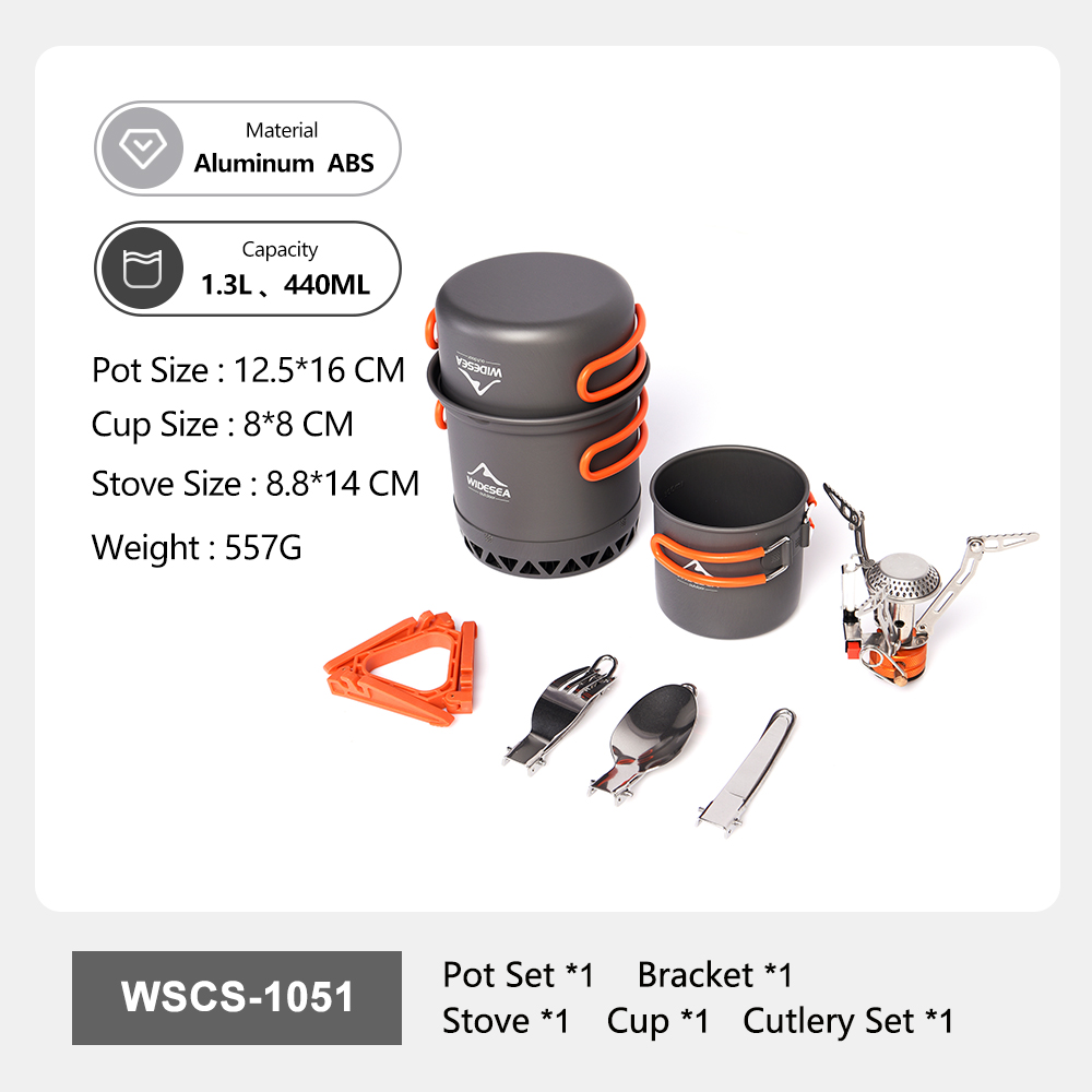 Widesea Portable Camping Cookw - đánh giá và giá Camping Cooking Set 2 Person
