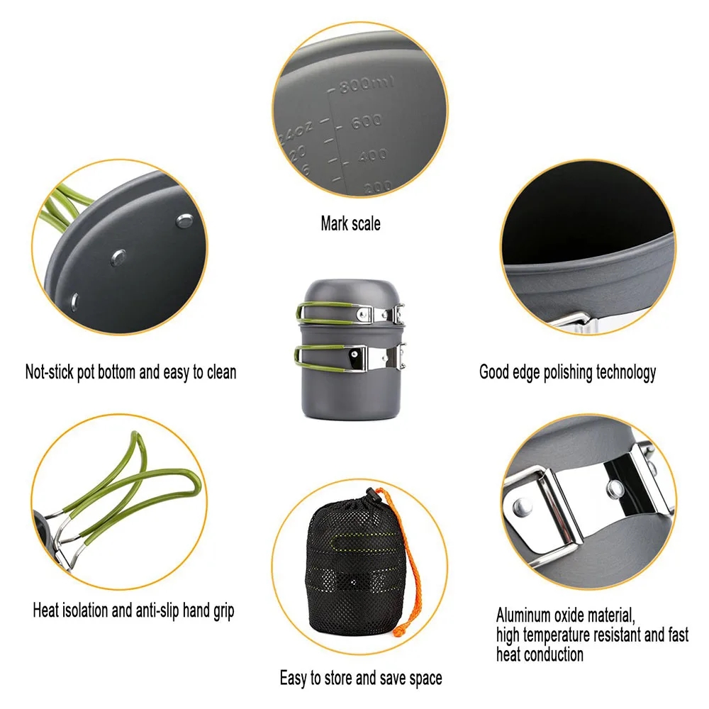Camping Cookware Mess Kit Ultr - đánh giá và giá Camping Cooking Set 2 Person