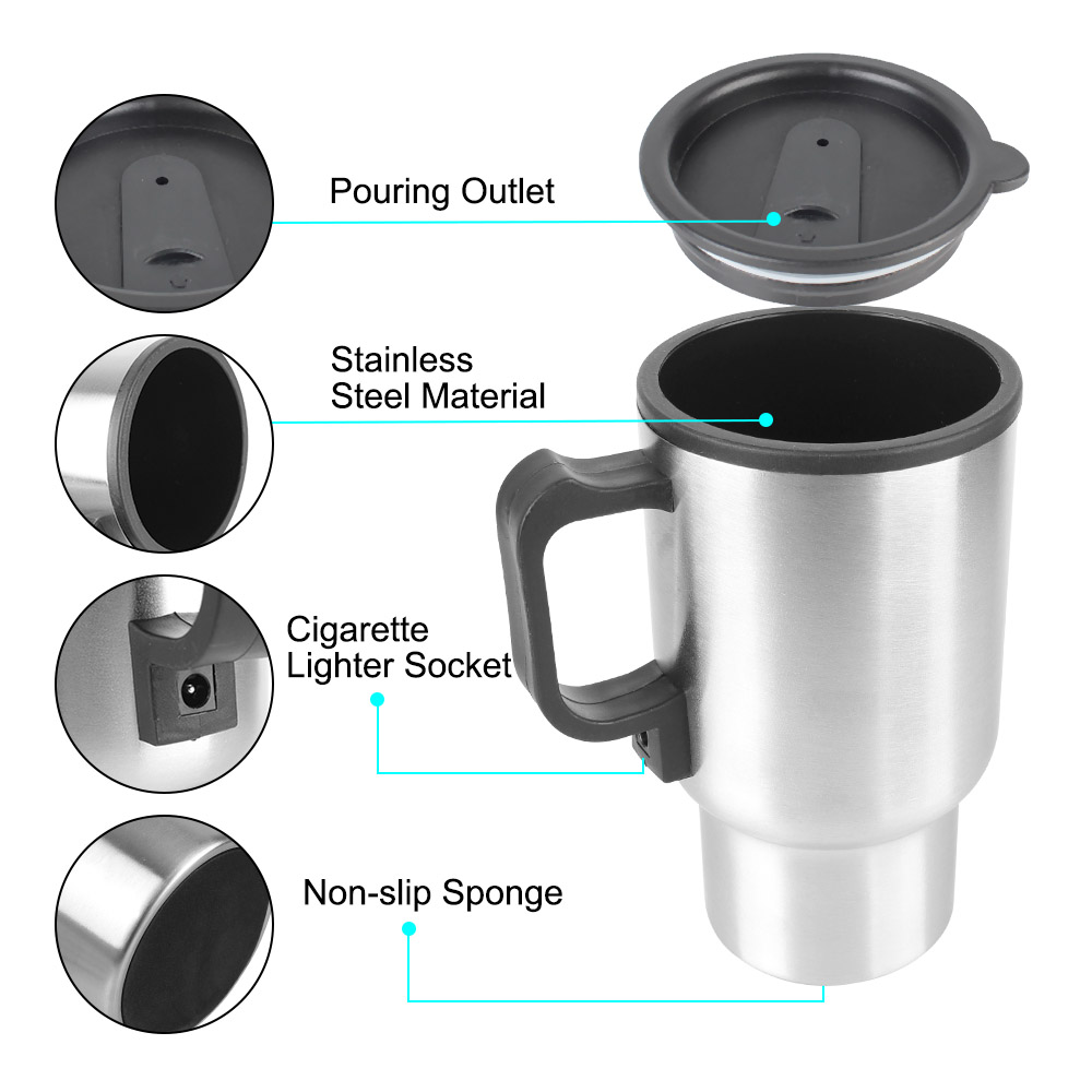 12V 450ml Car Coffee Mug Inter - đánh giá và giá Camping Cooking Electric