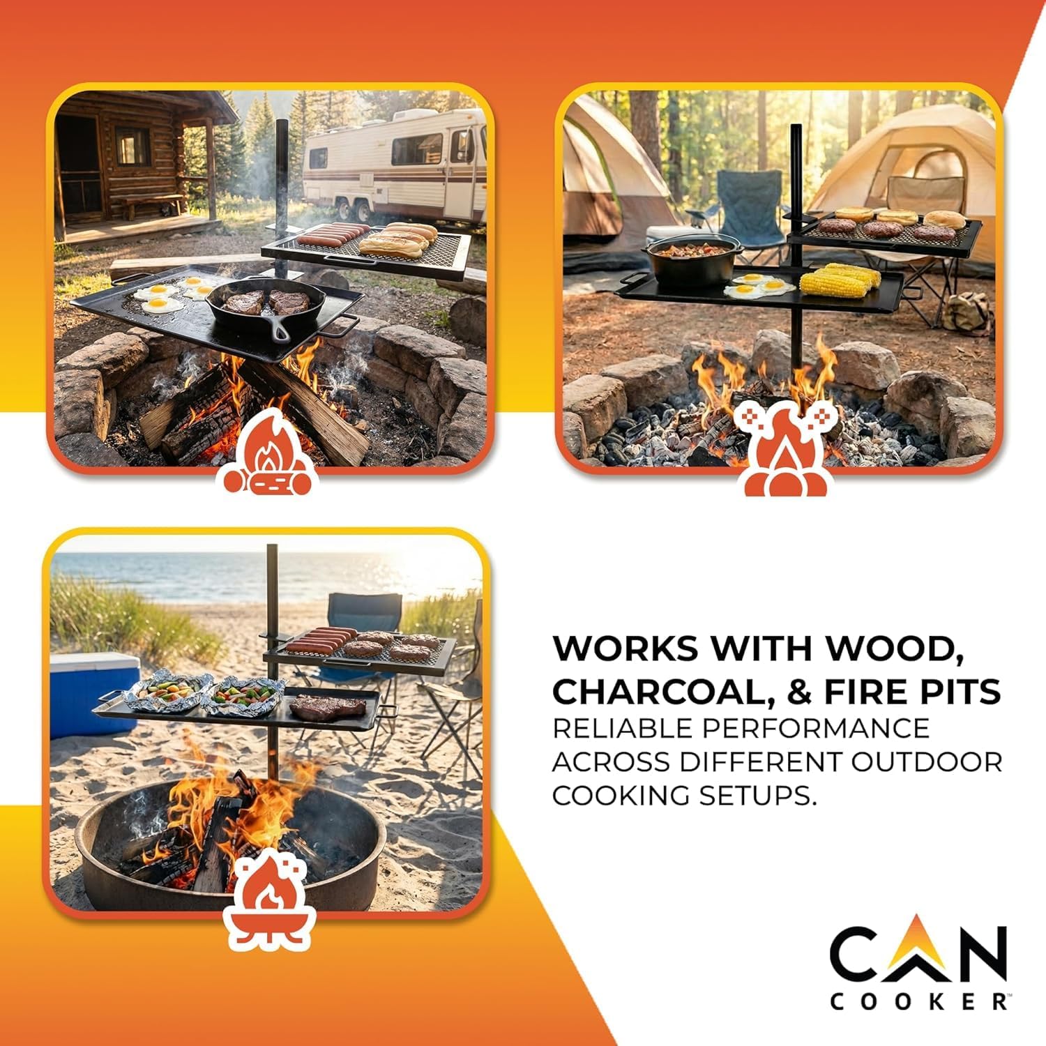 Portable Heavy-Duty Campfire G - đánh giá và giá Camping Cooking Open Fire