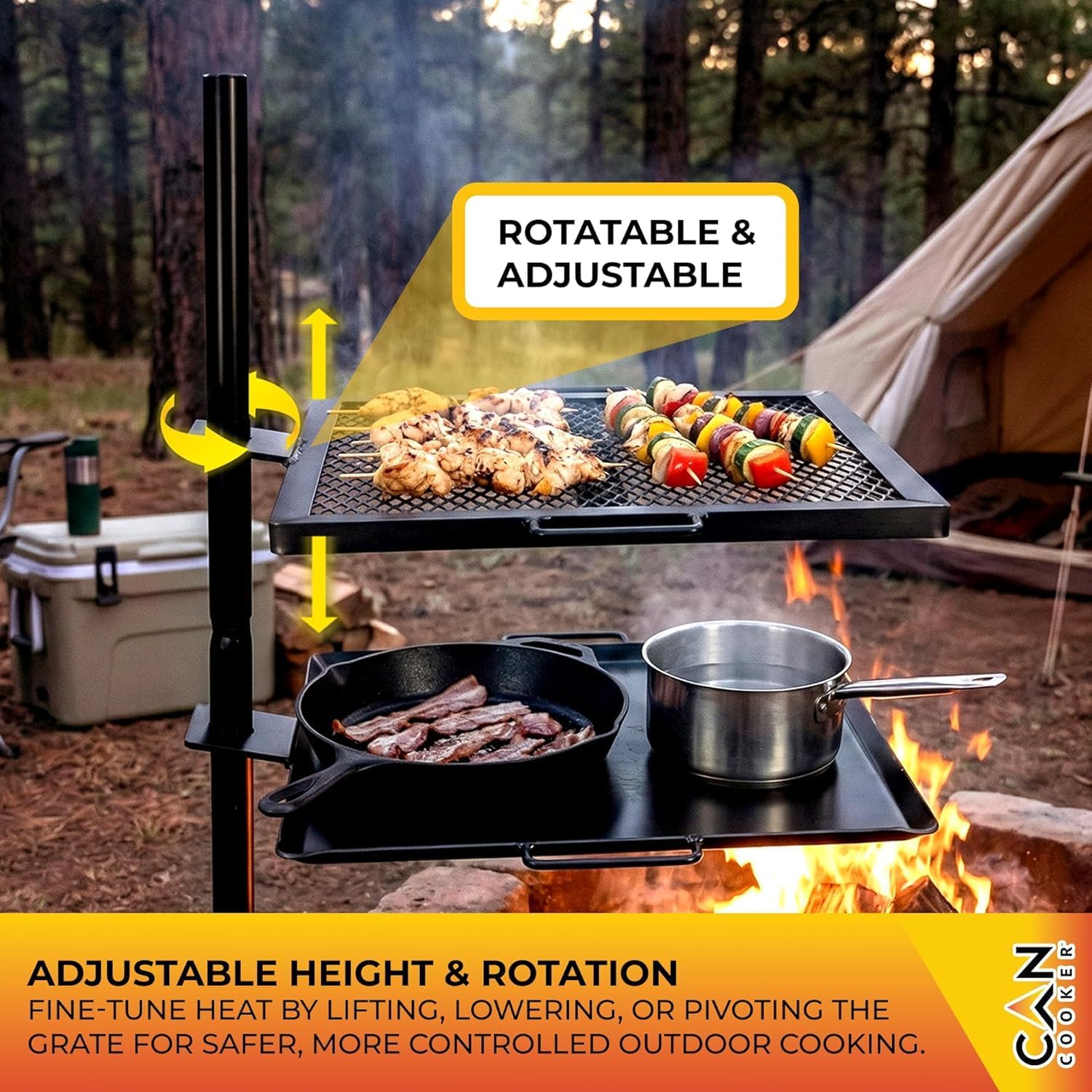 Portable Heavy-Duty Campfire G - đánh giá và giá Camping Cooking Open Fire