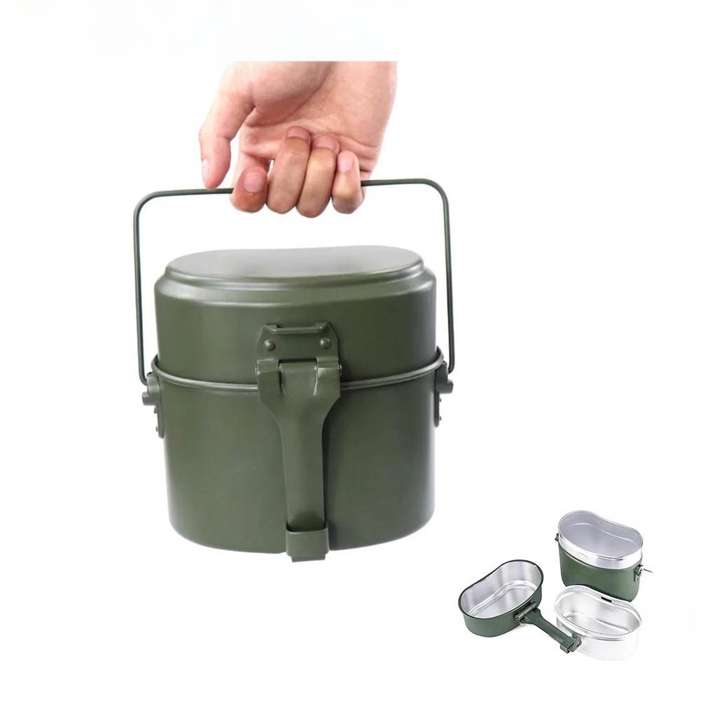 3 Pcs Aluminum Lunch Box Set 6 - đánh giá và giá Camping Cooking Set Compact