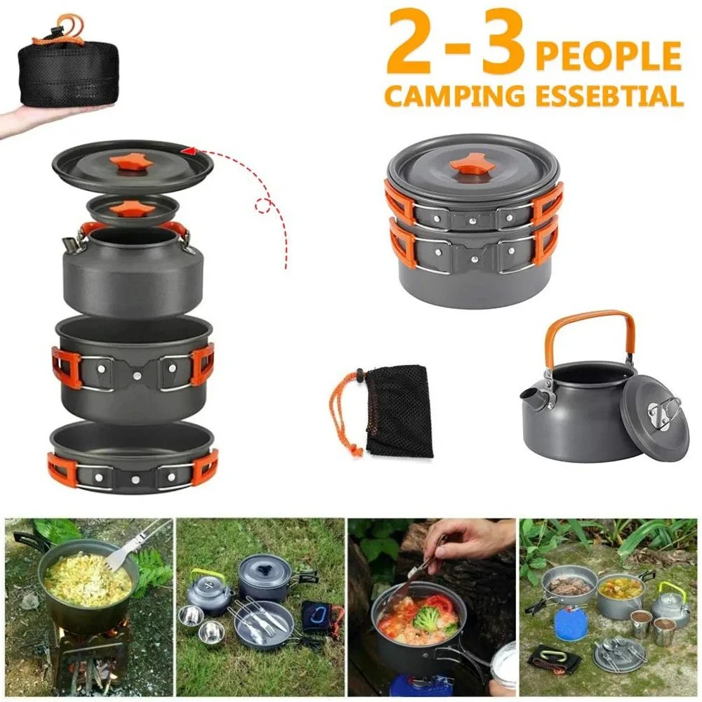Camping Cookware Kit Outdoor C - đánh giá và giá Camping Cooking Set 2 Person