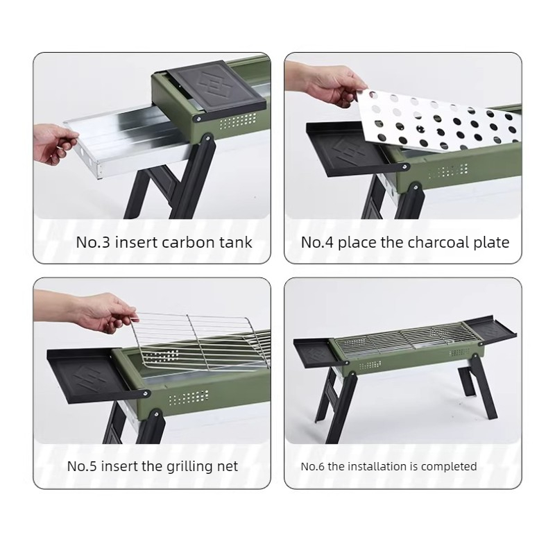 1 Set Outdoor BBQ Grill Foldin - đánh giá và giá Camp Grill Portable Folding