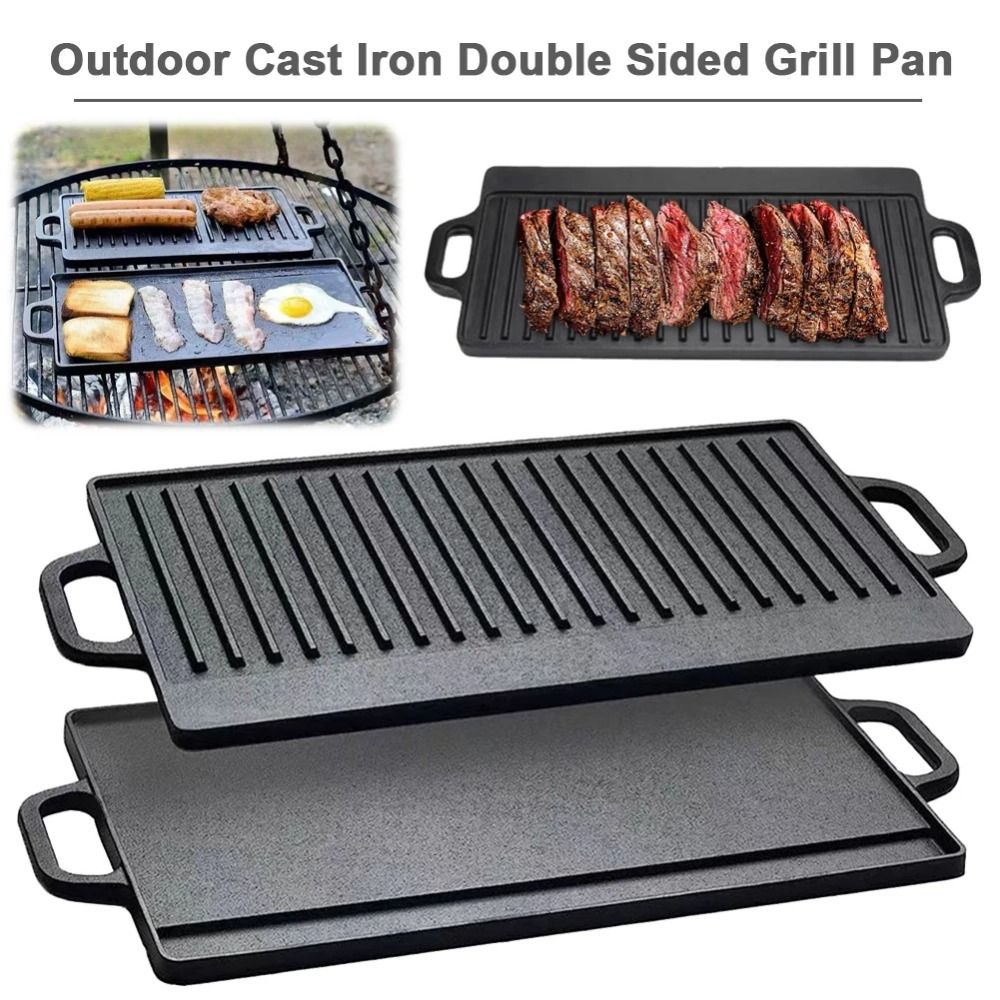 Double Sided Cast Iron Griddle - đánh giá và giá Camping Cooking Range