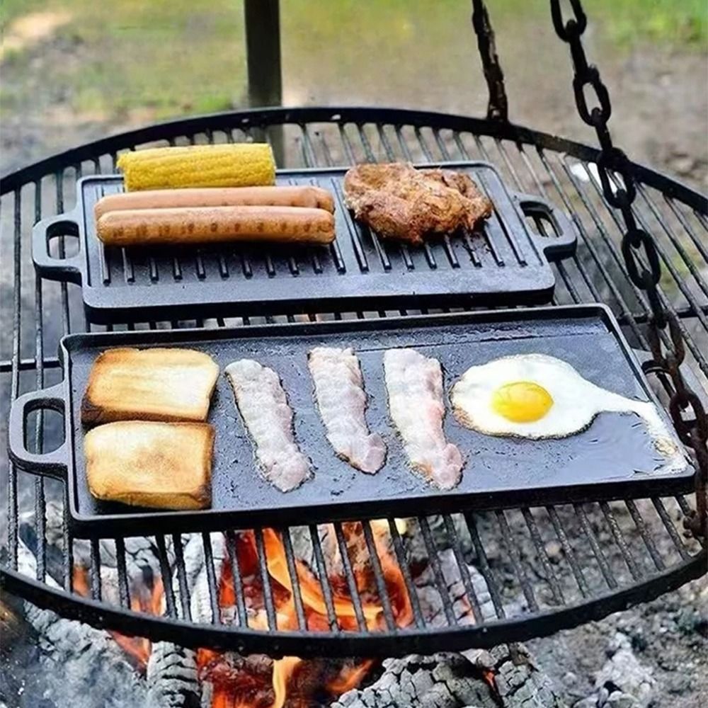 Double Sided Cast Iron Griddle - đánh giá và giá Camping Cooking Range