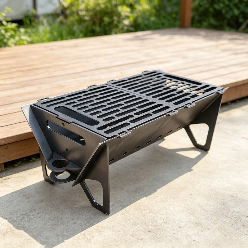 Thickened Carbon Steel Grill F - đánh giá và giá Camp Grill Portable Folding
