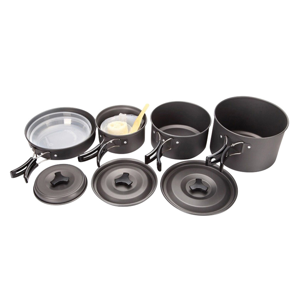 1Set Compact Camping Cookware  - đánh giá và giá Camping Cooking Set Compact