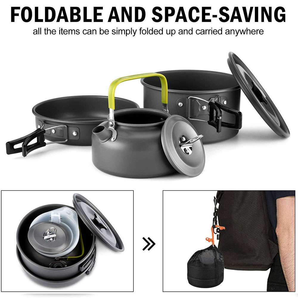 Outdoor Camping Cookware Set A - đánh giá và giá Camping Cooking Set 2 Person