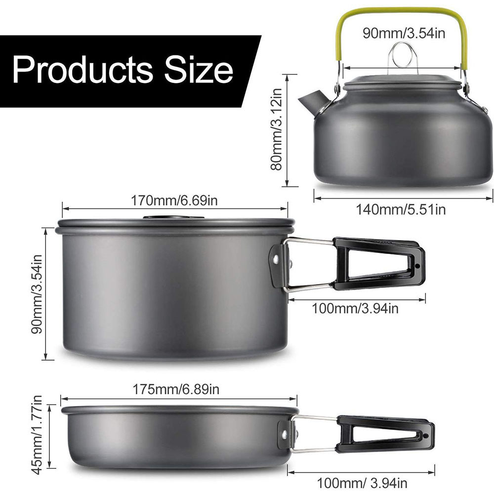 Outdoor Camping Cookware Set A - đánh giá và giá Camping Cooking Set 2 Person