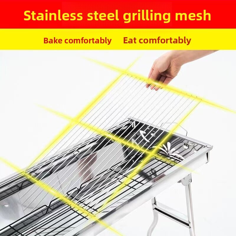 Large Folding Charcoal Barbecu - đánh giá và giá Camp Grill Portable Folding