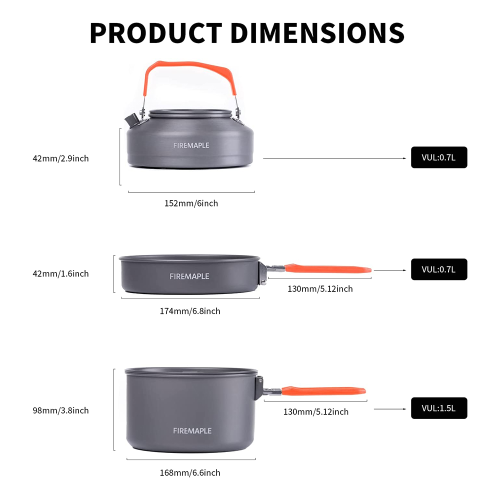 Lửa Phong Dã Ngoại Nồi Chảo Bộ - đánh giá và giá Camping Cooking Set 2 Person