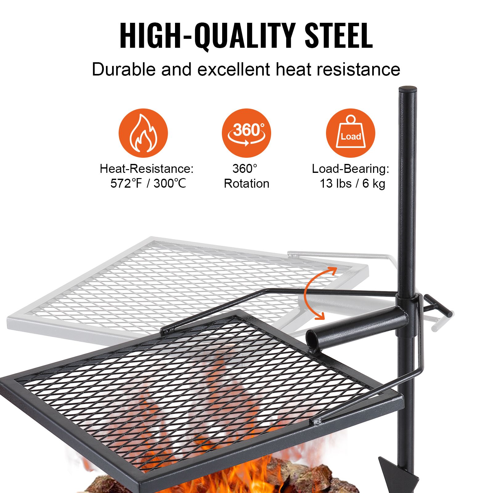 Swivel Campfire Grill, Fire Pi - đánh giá và giá Camping Cooking Open Fire