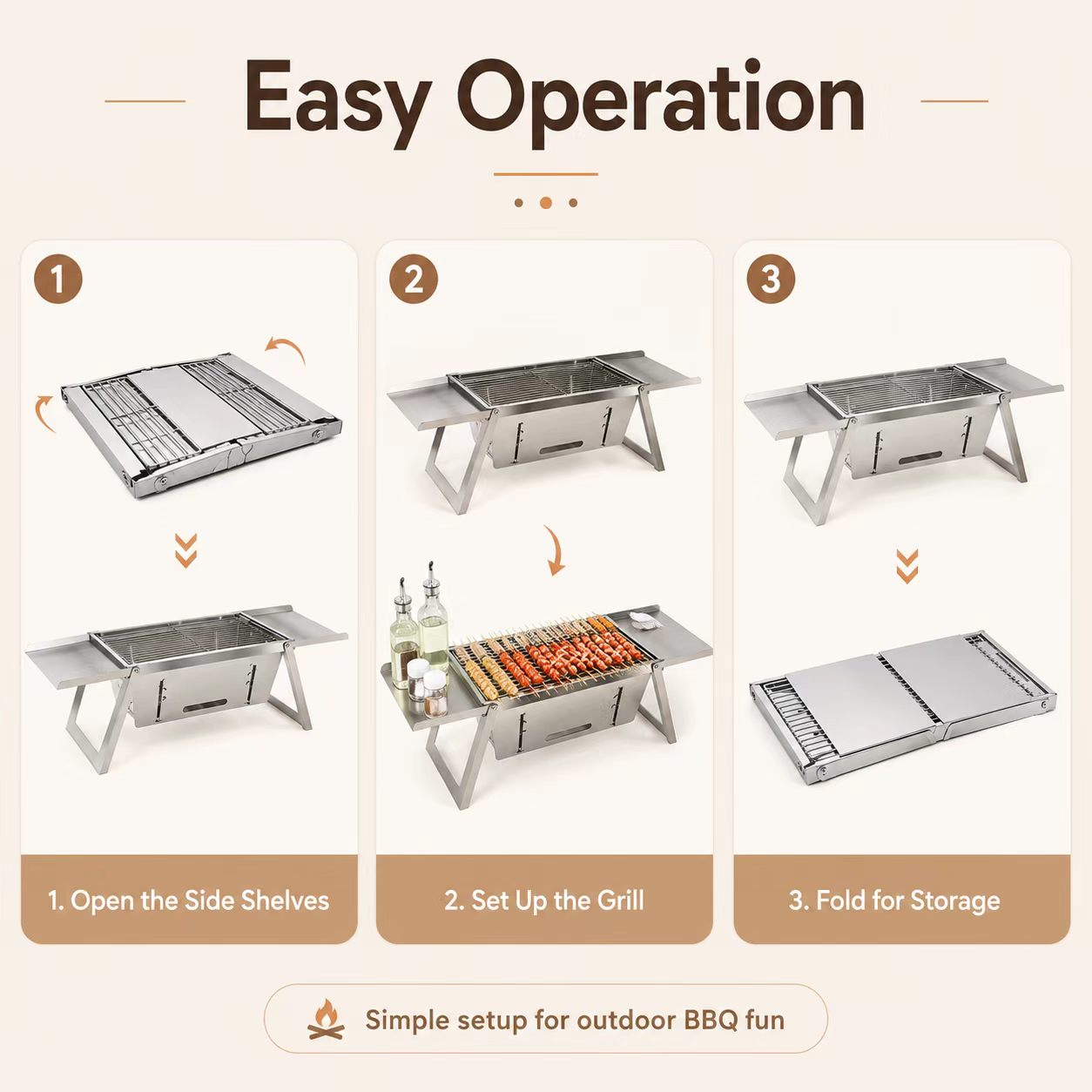 Foldable Stainless Steel Charc - đánh giá và giá Camp Grill Portable Folding